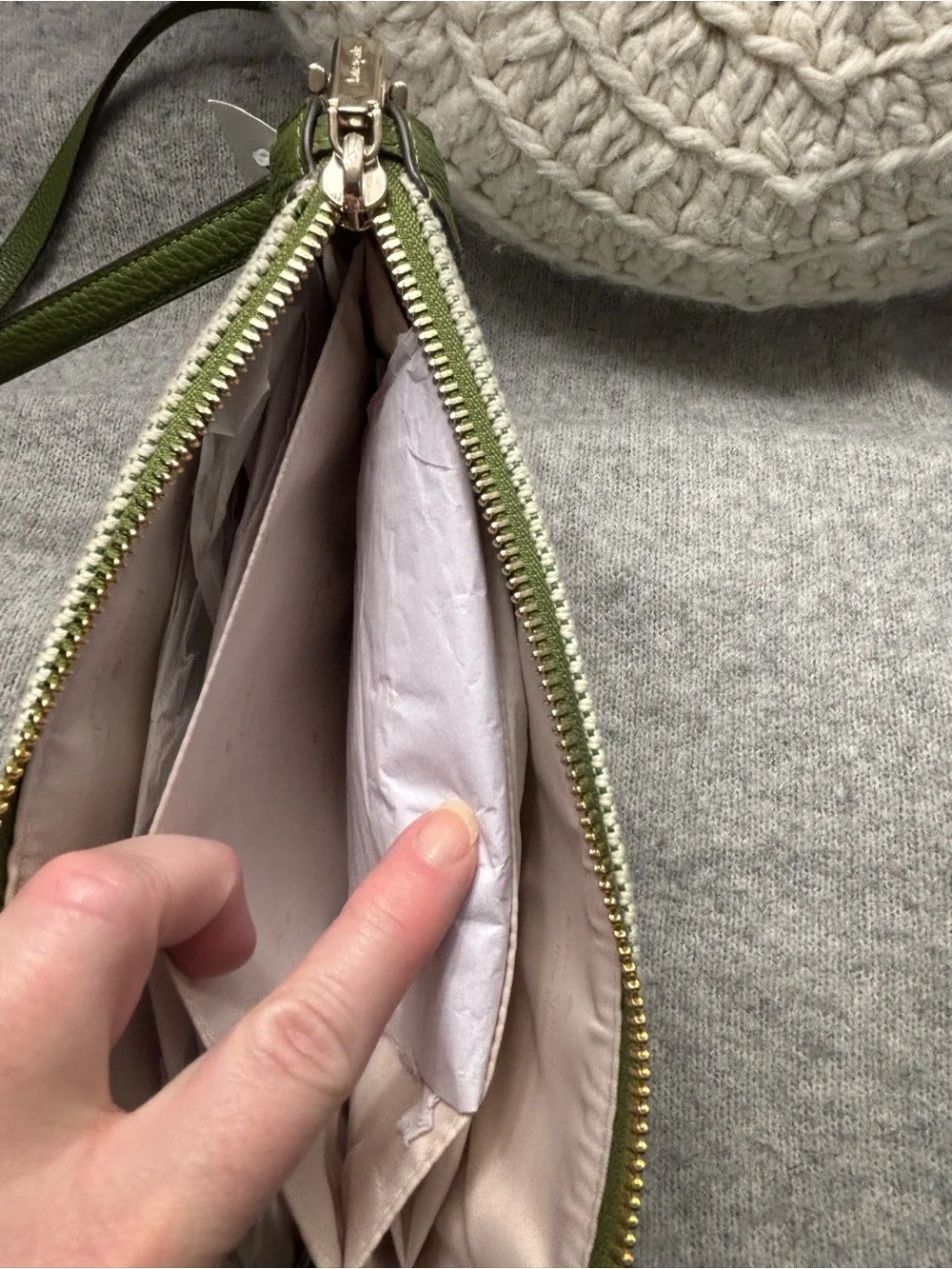 kate spade Green and Cream Canvas Leather Crossbody Bag
